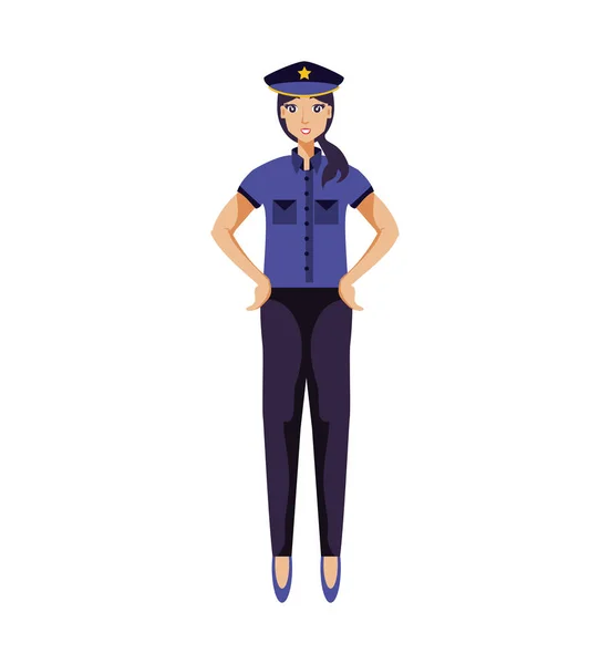 Postava policejního důstojníka žena avatara — Stockový vektor