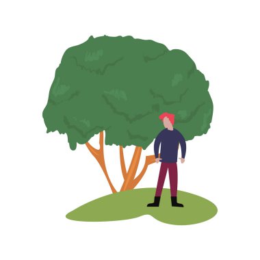 ağaç manzara ile adam