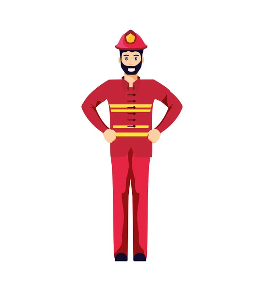 Bombero profesional avatar carácter — Vector de stock