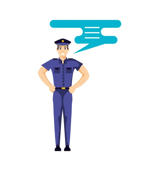 Politieagent met spraak Bubble avatar karakter — Stockvector