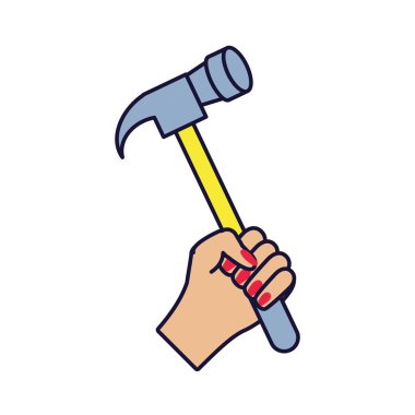 El çekiç aracı izole simgesi