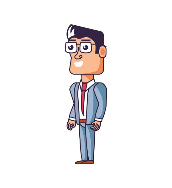 Businessman elegant avatar character — Stock Vector