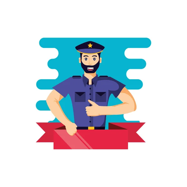 Policista s avatarem pásu karet — Stockový vektor