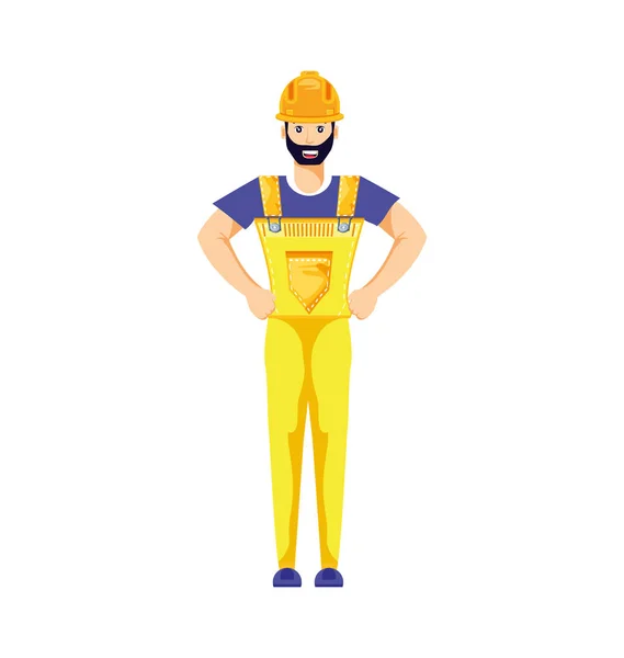 Trabajador construcción hombre avatar carácter — Archivo Imágenes Vectoriales