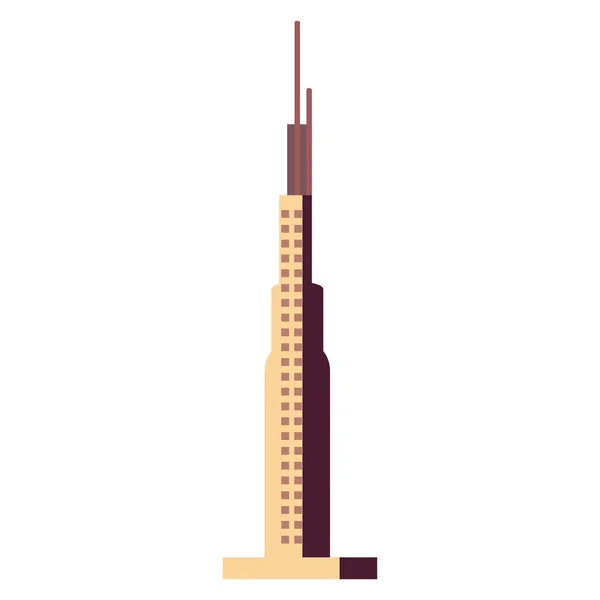 Edificio torre icono urbano — Vector de stock