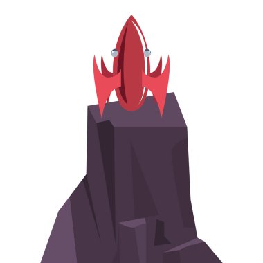 kaya yüzeyinde uzay gemisi