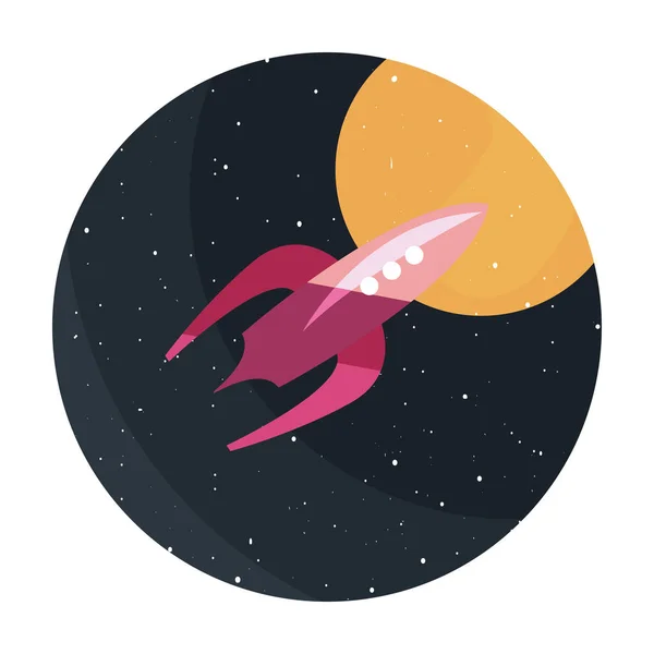 Cohete planeta espacio — Vector de stock