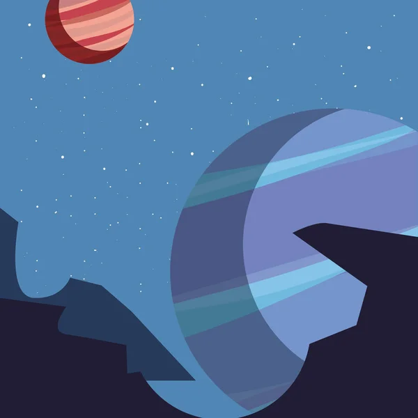 Planeta galaxia espacial — Vector de stock