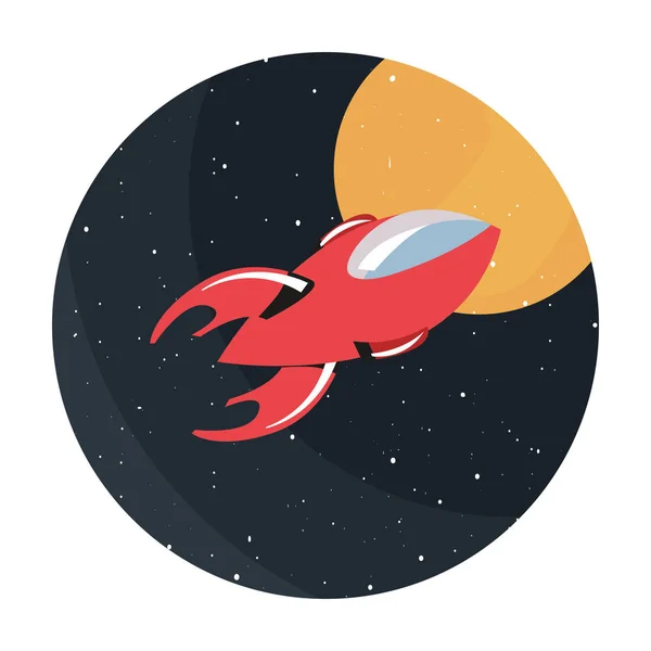 Cohete planeta espacio — Vector de stock