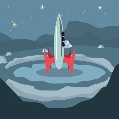 gezegen yüzeyinde uzay gemisi