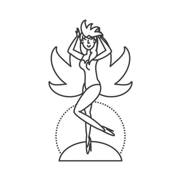 Femme danseuse brésilienne personnage — Image vectorielle