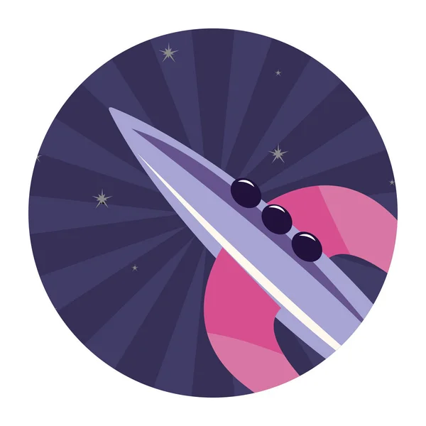 Exploration fusée vaisseau spatial — Image vectorielle