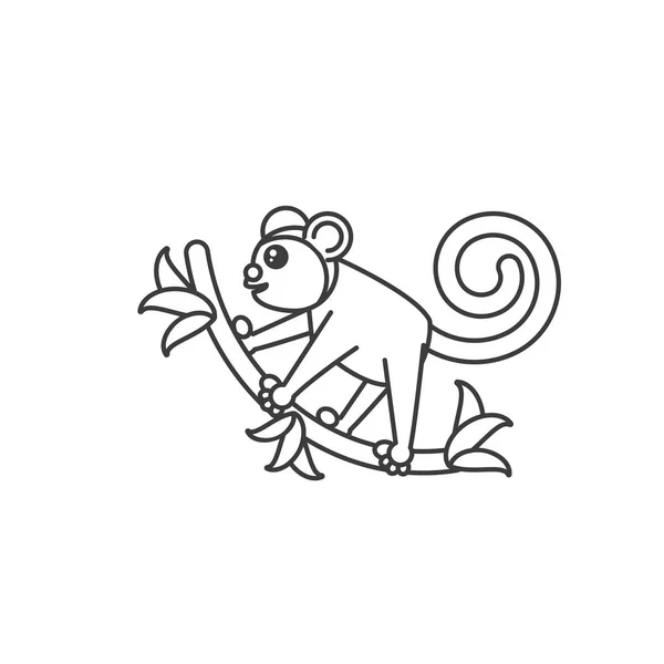 Μαϊμού ζώο απομονωμένες εικονίδιο — Διανυσματικό Αρχείο