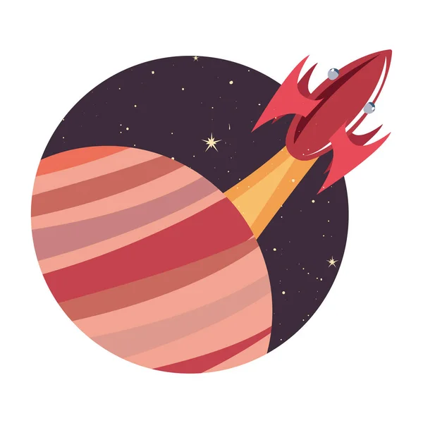 Cohete planeta espacio — Vector de stock