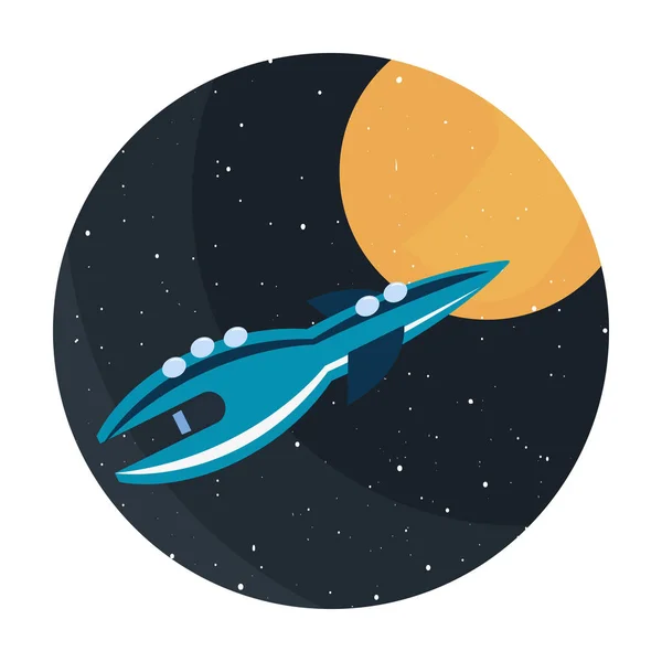 Rocket planet space — Stock Vector