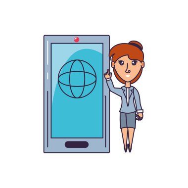 iş kadını ile smartphone