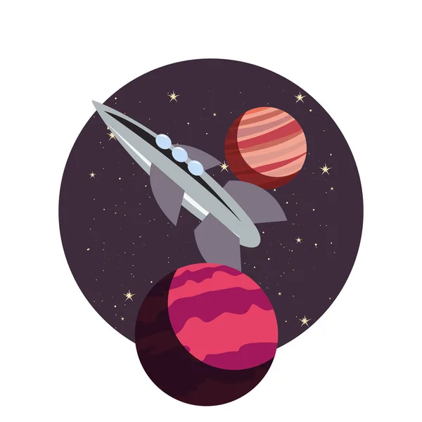 Raket rymdskepp kosmos — Stock vektor