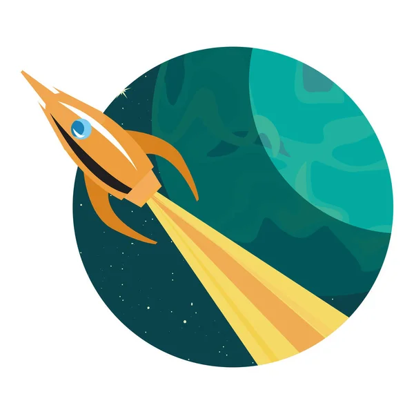 Planeta raketových prostor — Stockový vektor