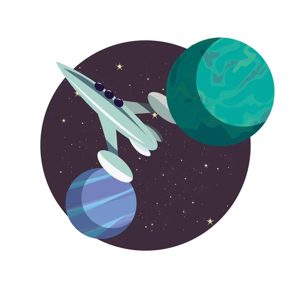 Astronave cohete cosmos — Vector de stock