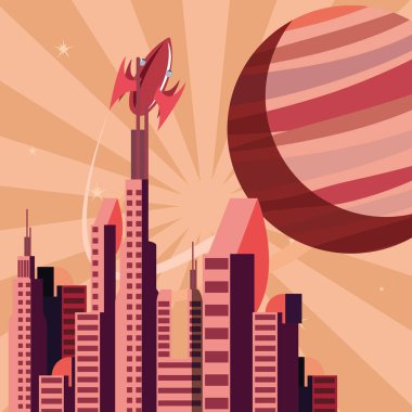 fırlatıcı roket gezegen ile