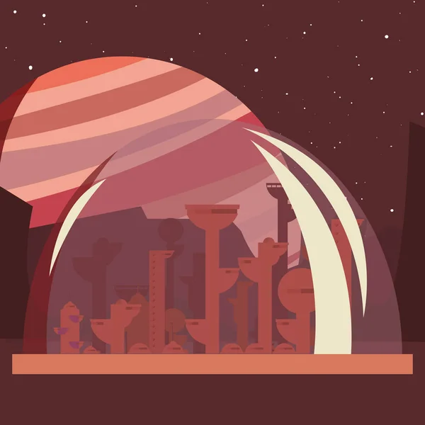 Exploración espacial de la ciudad — Vector de stock