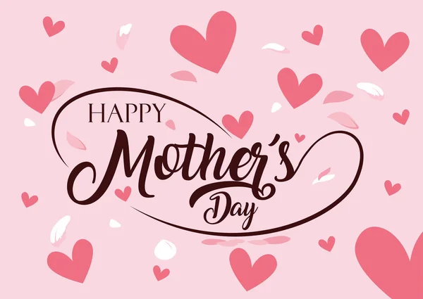 Šťastná matka den karta se srdcem láska — Stockový vektor