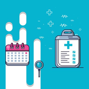 Takvim hatırlatma ve set simgeleri ile Dünya Sağlık günü