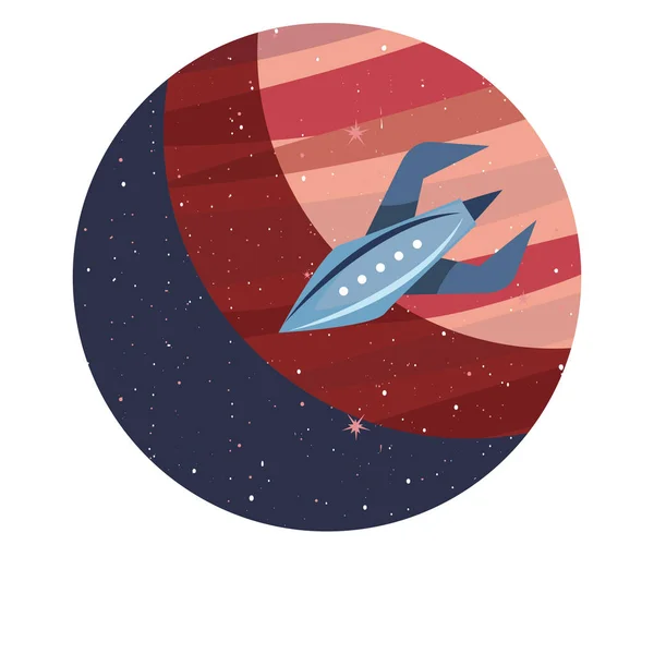 Cohete planeta espacio — Vector de stock