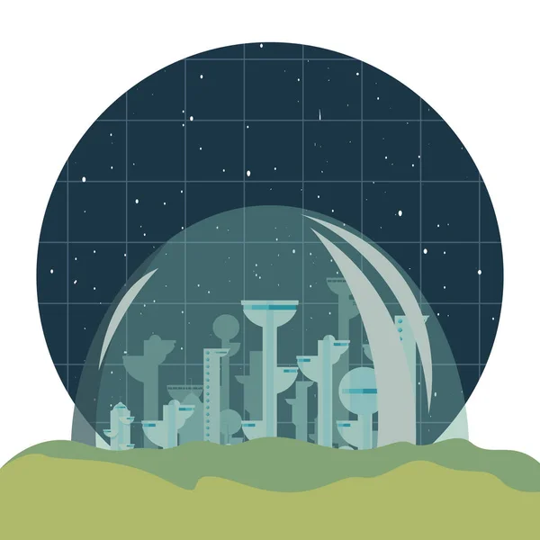 Exploración espacial de la ciudad — Vector de stock