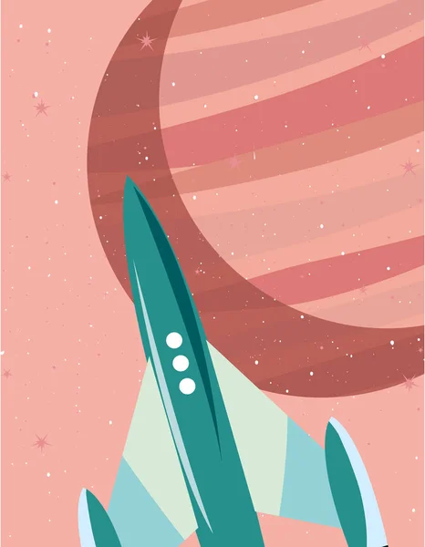 Fusée planète espace — Image vectorielle