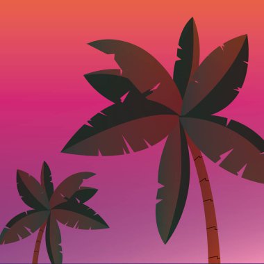palmiye ağaç degrade arka plan pembe