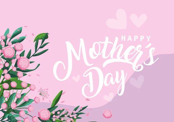 Cartão de dia feliz mãe com flores decoração — Vetor de Stock