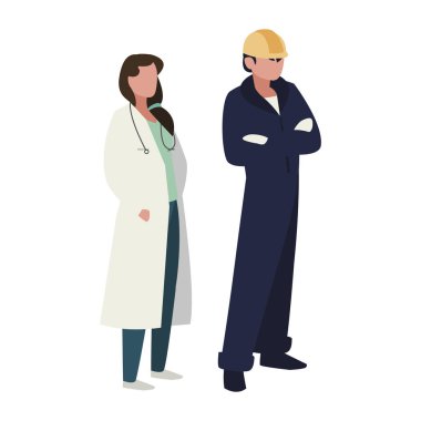 profesyonel işçi karakterleri çift