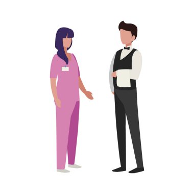 profesyonel işçi karakterleri çift