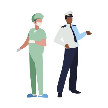 profesyonel işçi karakterleri çift
