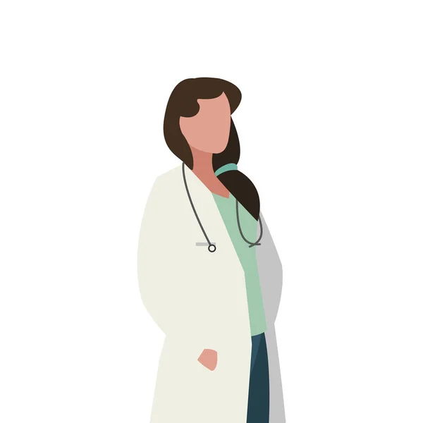 Kobieta lekarz profesjonalny z stetoskop — Wektor stockowy