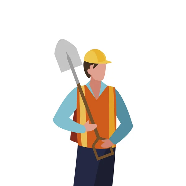 Строитель строитель с лопатой — стоковый вектор