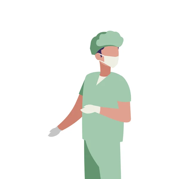 Профессиональный характер врача хирурга — стоковый вектор