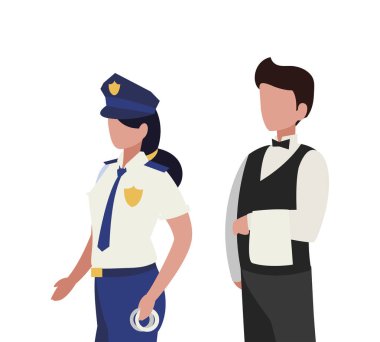 profesyonel işçi karakterleri çift