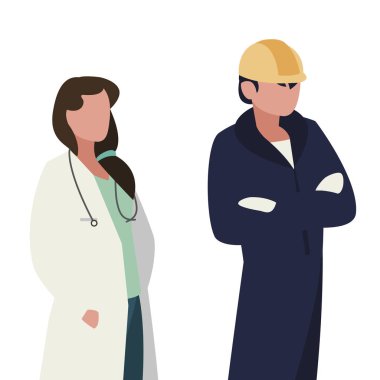 profesyonel işçi karakterleri çift