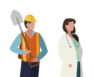 profesyonel işçi karakterleri çift