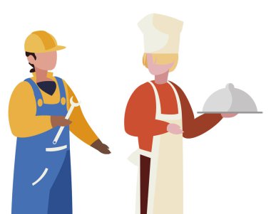 profesyonel işçi karakterleri çift