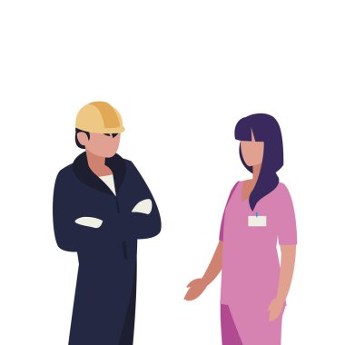 profesyonel işçi karakterleri çift