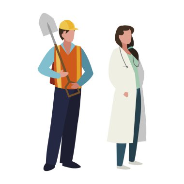 profesyonel işçi karakterleri çift