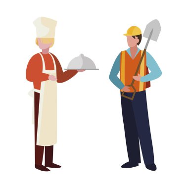 profesyonel işçi karakterleri çift