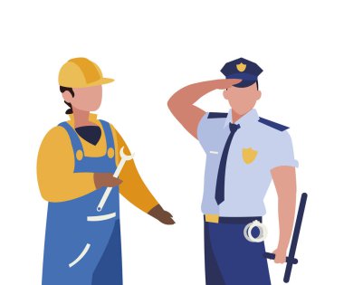profesyonel işçi karakterleri çift
