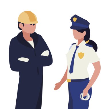 profesyonel işçi karakterleri çift