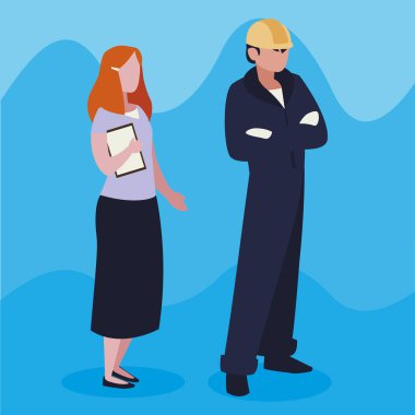 profesyonel işçi karakterleri çift