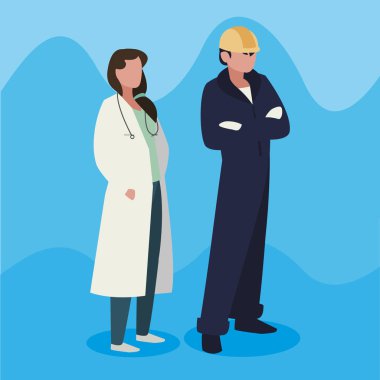 profesyonel işçi karakterleri çift