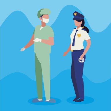 profesyonel işçi karakterleri çift